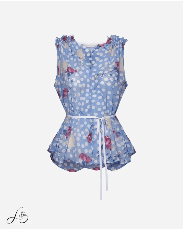 Áo Kiểu Nữ Sát Nách Họa Tiết Hoa